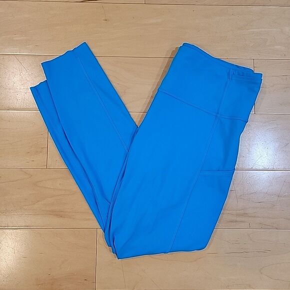 Lululemon Fast/Free High Rise Tight Pant 25" Azure Blue Size 10 W5EPOS Nulux - Picture 1 of 9